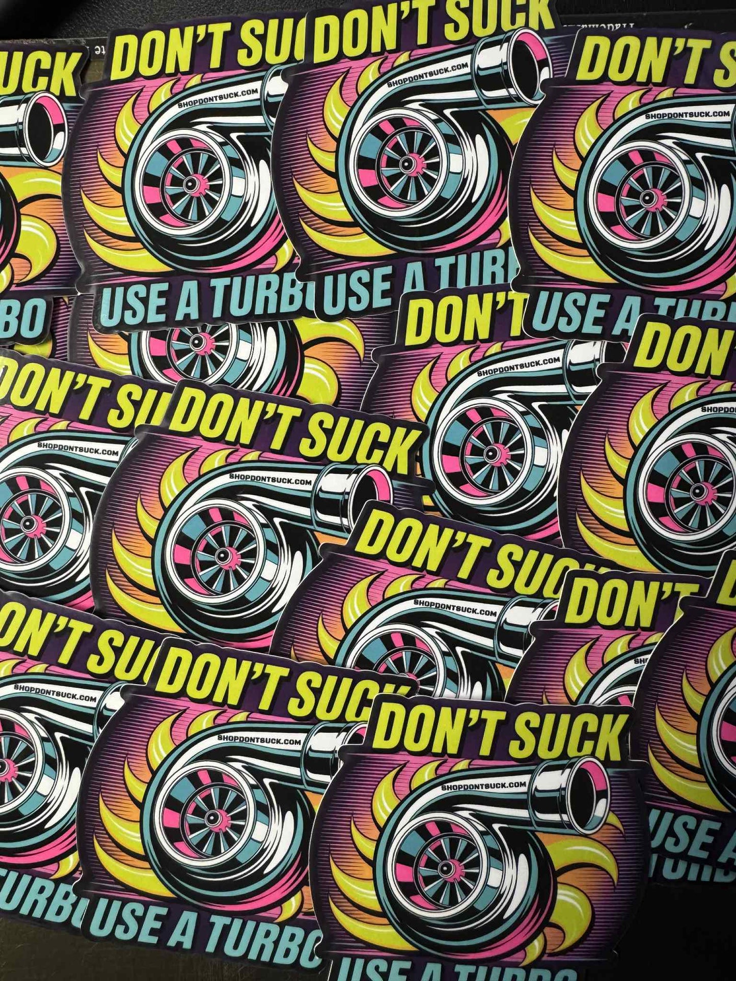 Turbocharged Sticker "DON'T SUCK, USE A TURBO"